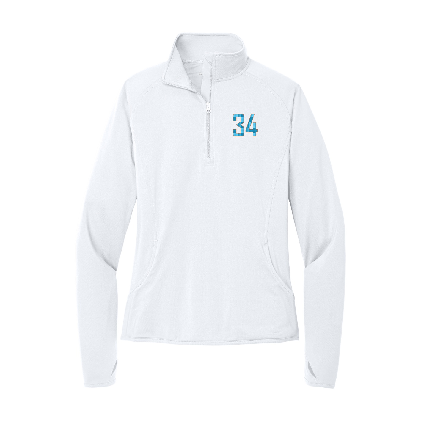 Women's Q-Zip Pullover — Front Shirsy in White