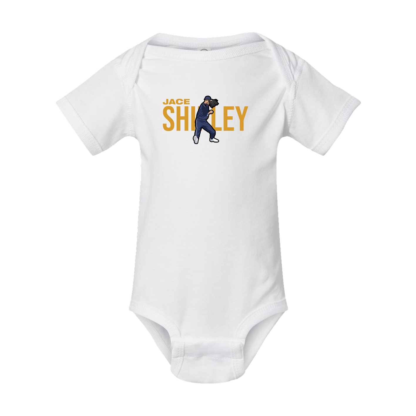 Baby Onesie — Player Name in White