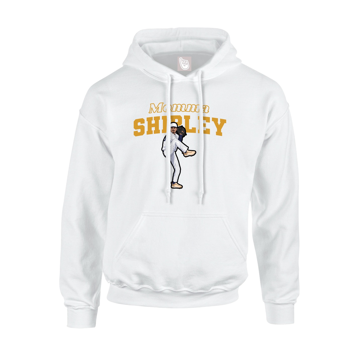 Youth Hoodie — Mothers Day Block in White