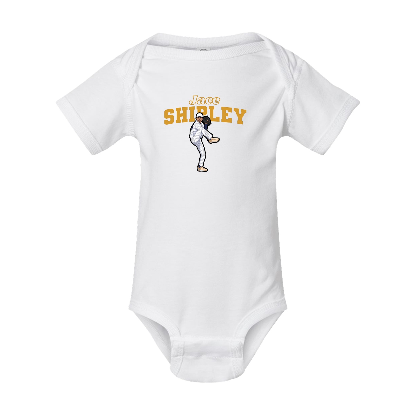 Baby Onesie — Name Arch in White