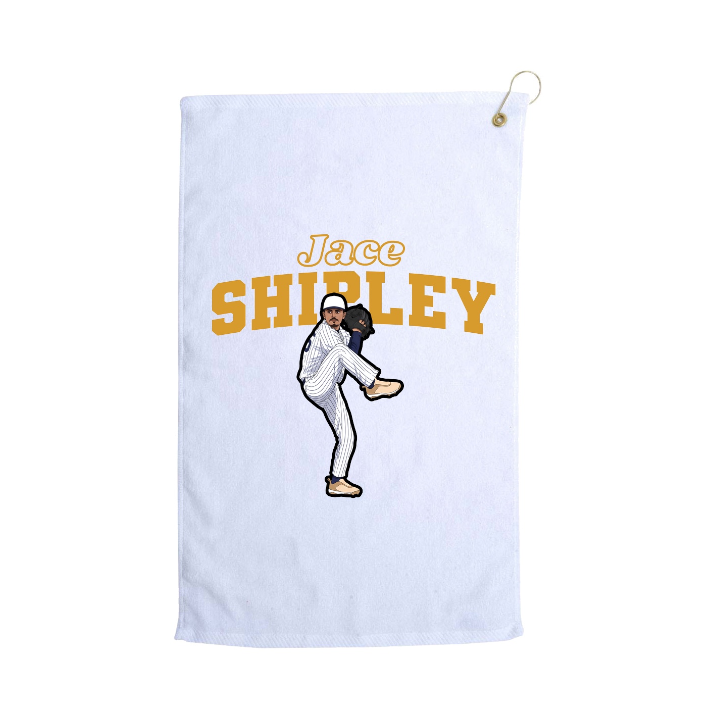 Golf Towel — Name Arch in White