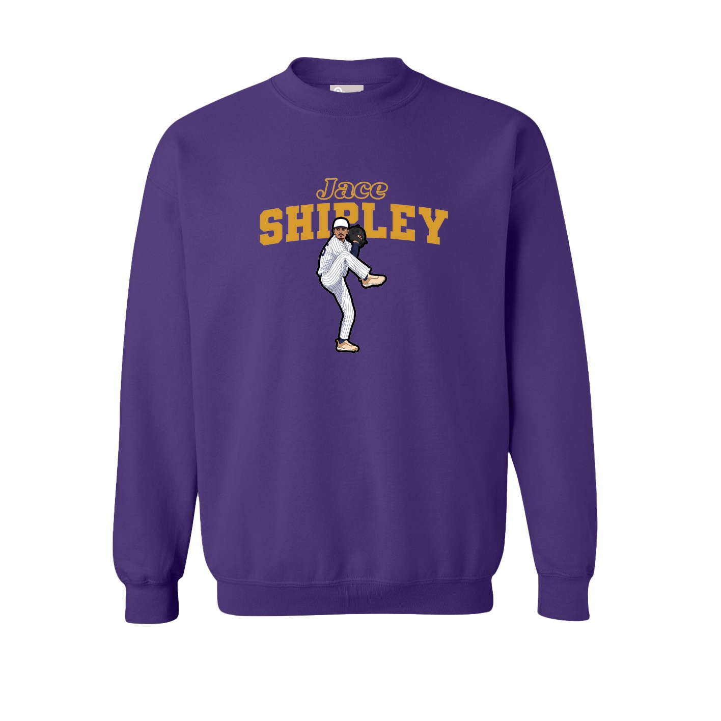 Fleece Crew — Name Arch in Purple