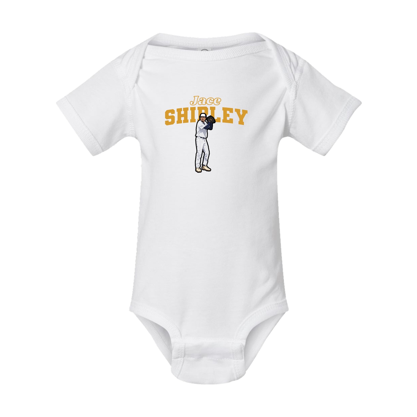 Baby Onesie — Name Arch in White