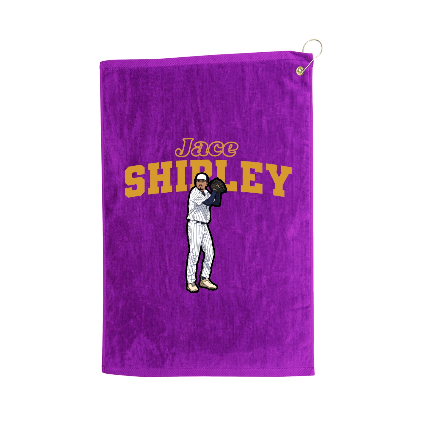Golf Towel — Name Arch in Purple