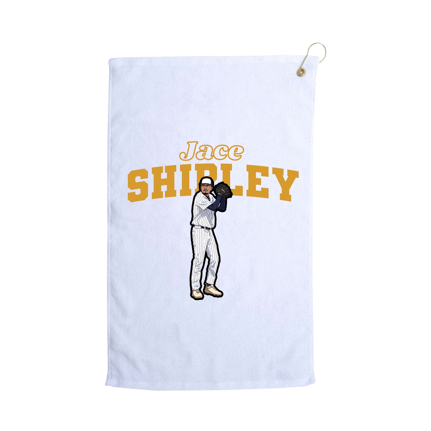 Golf Towel — Name Arch in White