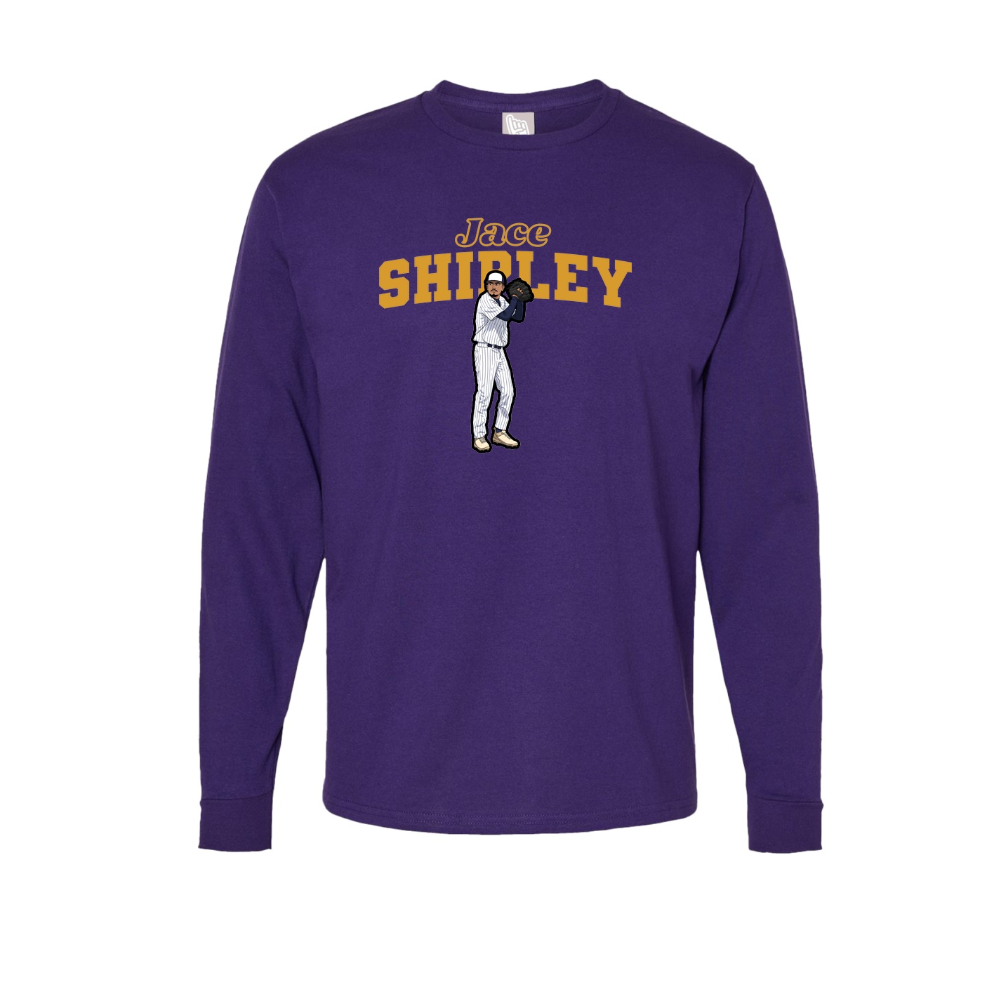 Long Sleeve Tee — Name Arch in Purple