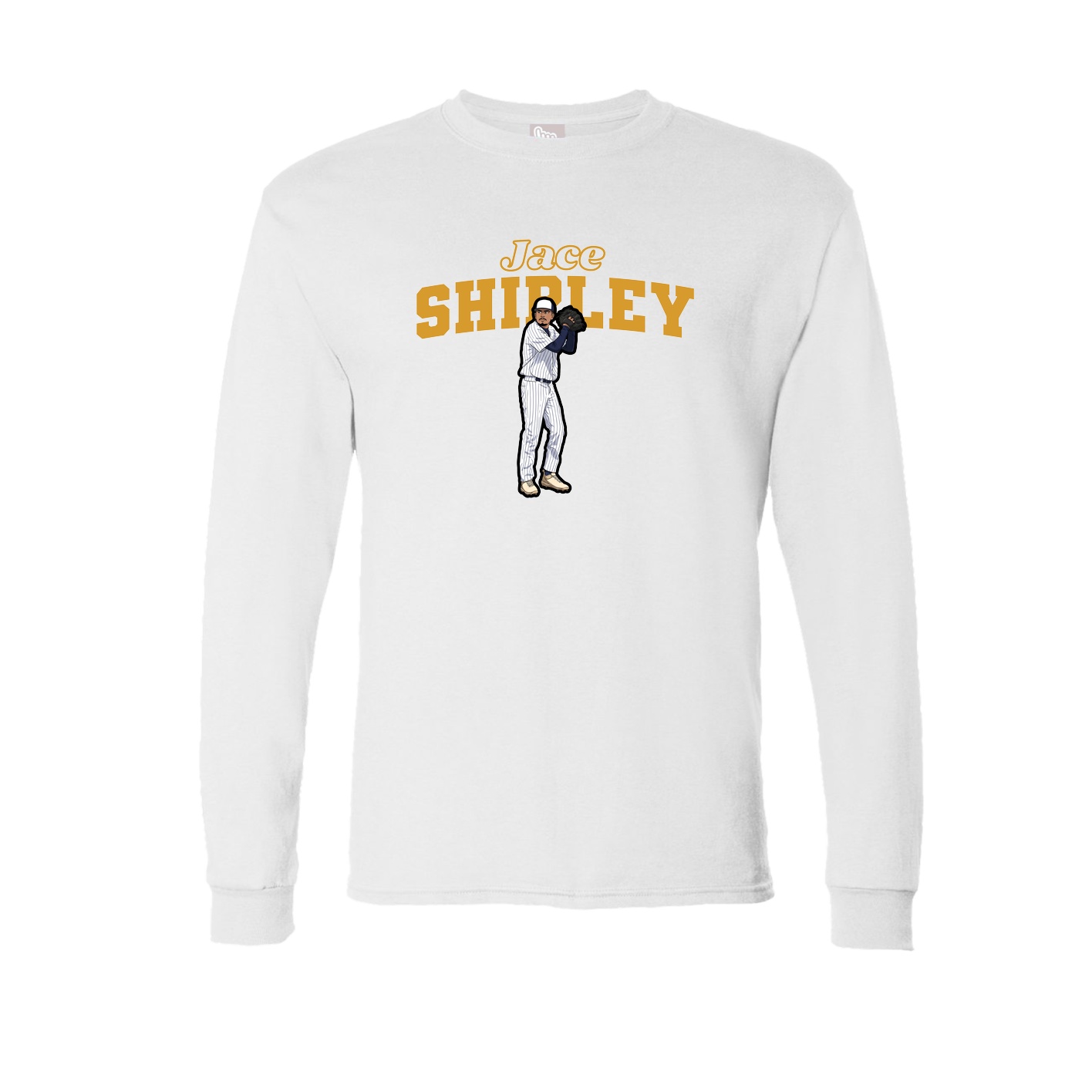 Long Sleeve Tee — Name Arch in White