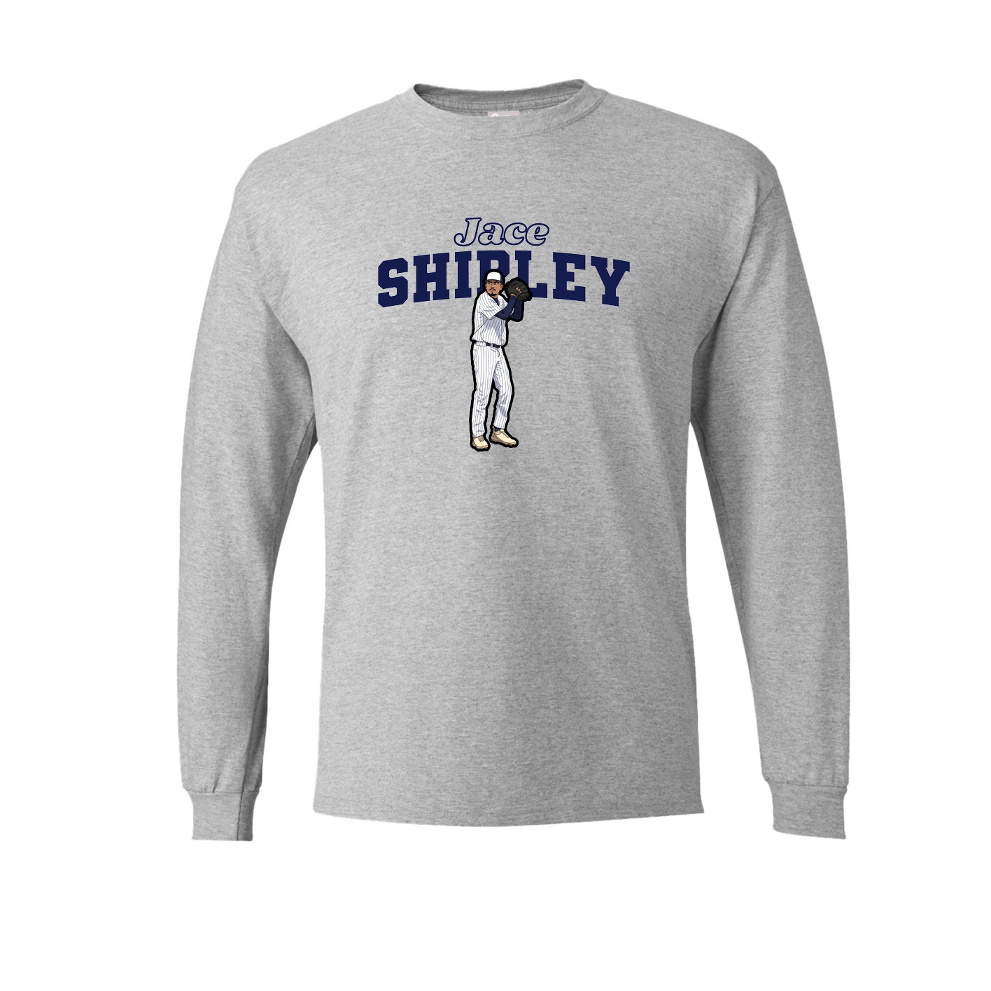 Long Sleeve Tee — Name Arch in Grey