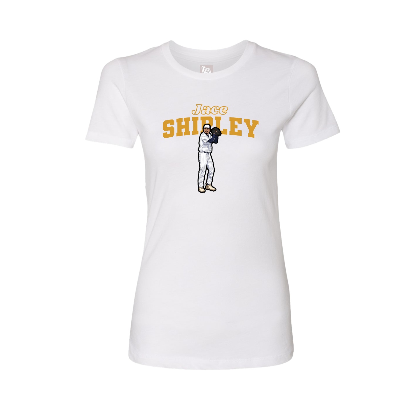 Womens Tee — Name Arch in White