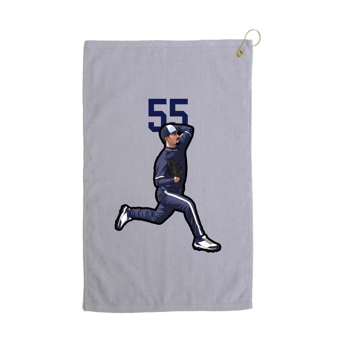 Golf Towel — Number Top in Grey