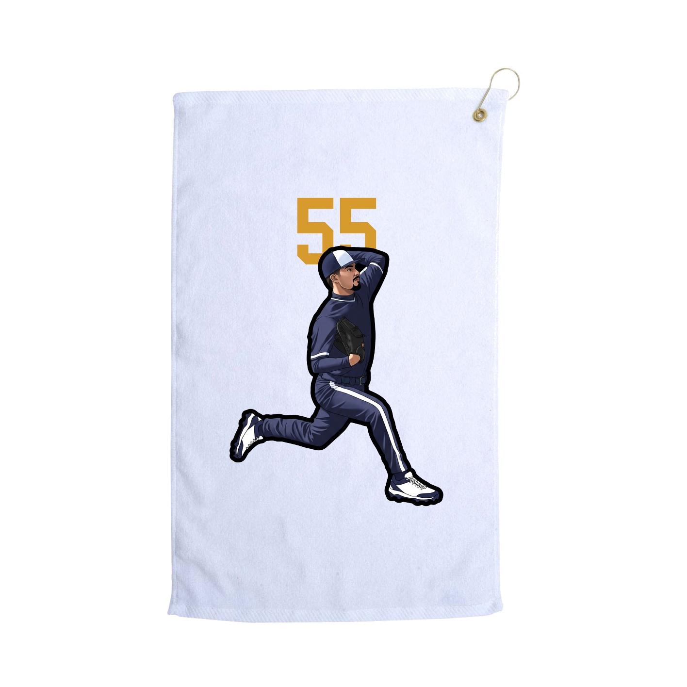Golf Towel — Number Top in White