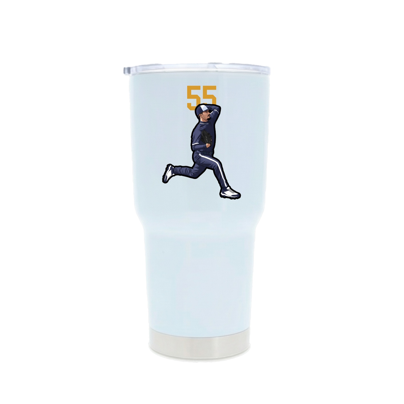 30oz Stainless Steel Tumbler — Number Top in White