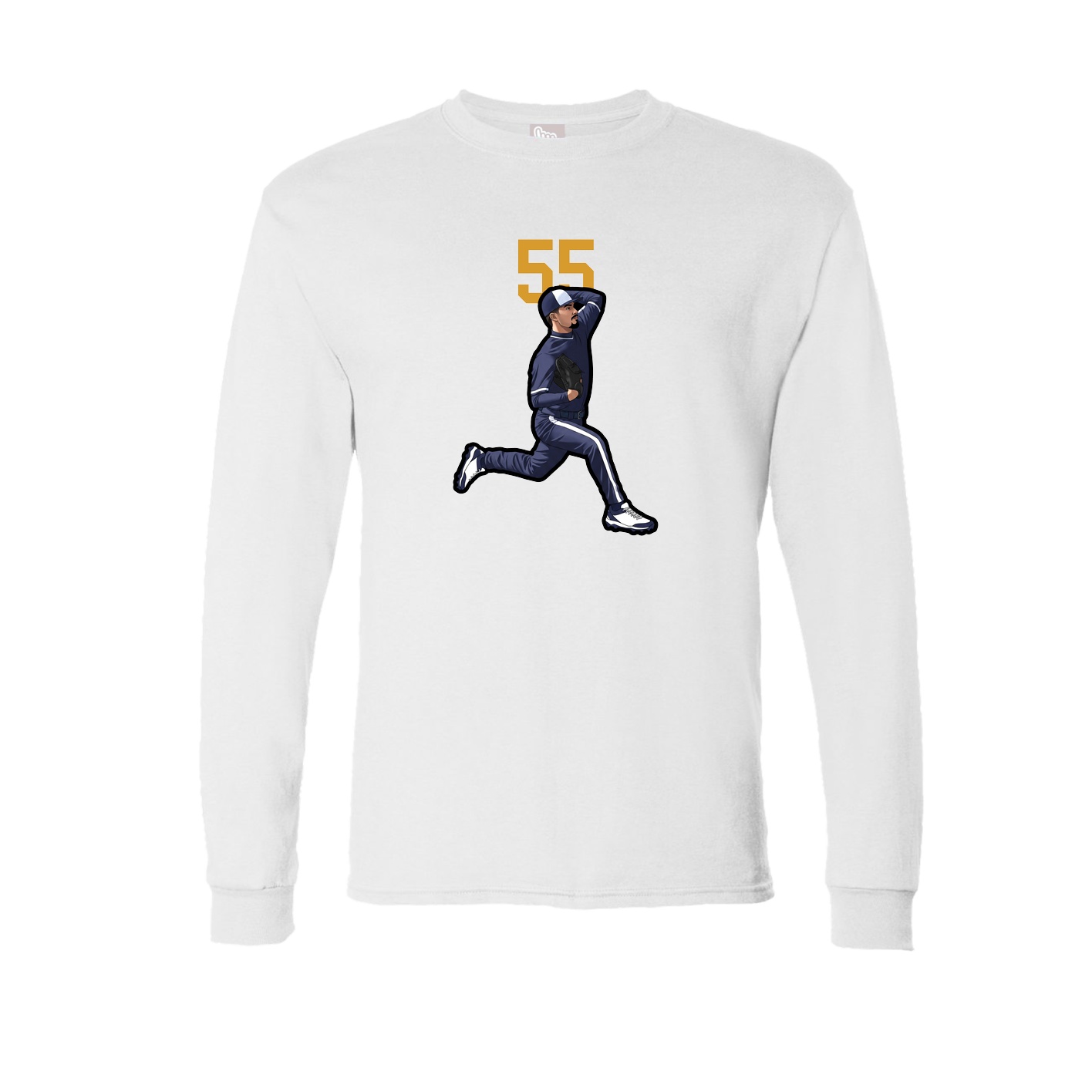 Long Sleeve Tee — Number Top in White