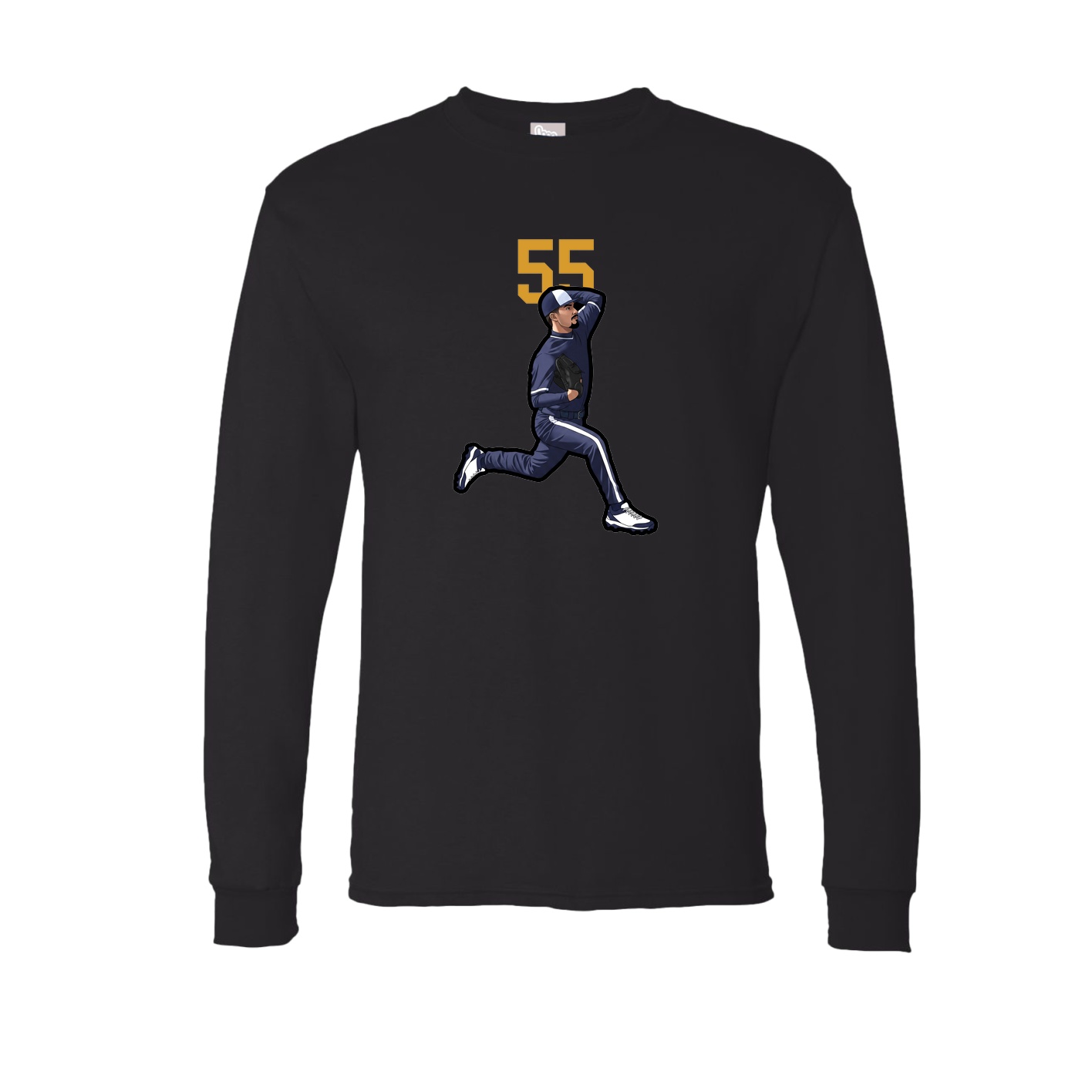 Long Sleeve Tee — Number Top in Black