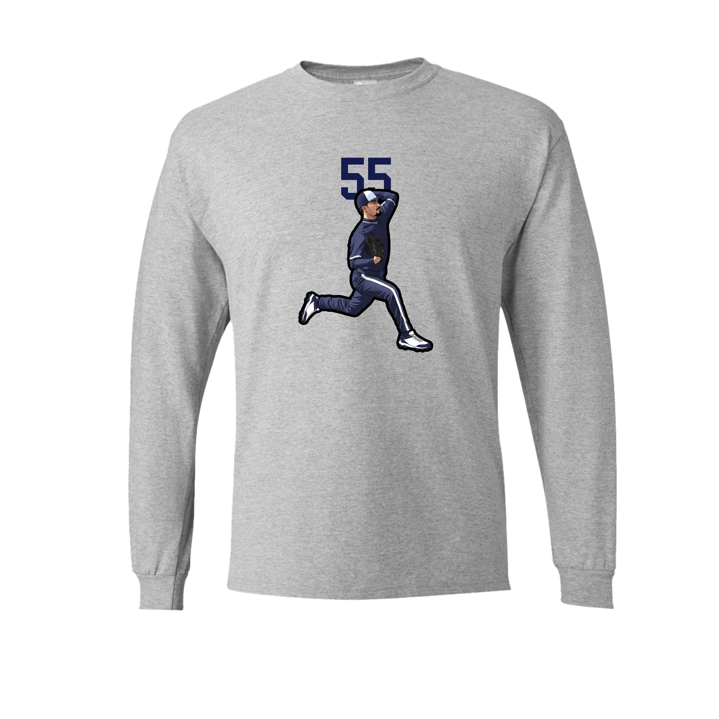 Long Sleeve Tee — Number Top in Grey