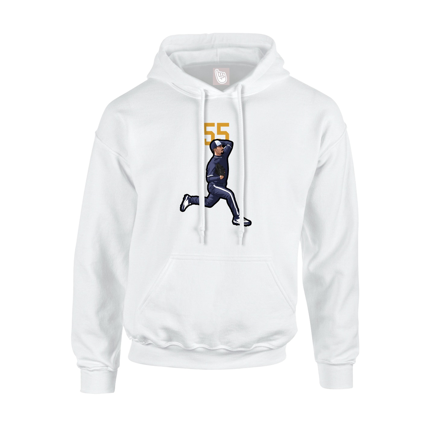 Hoodie — Number Top in White