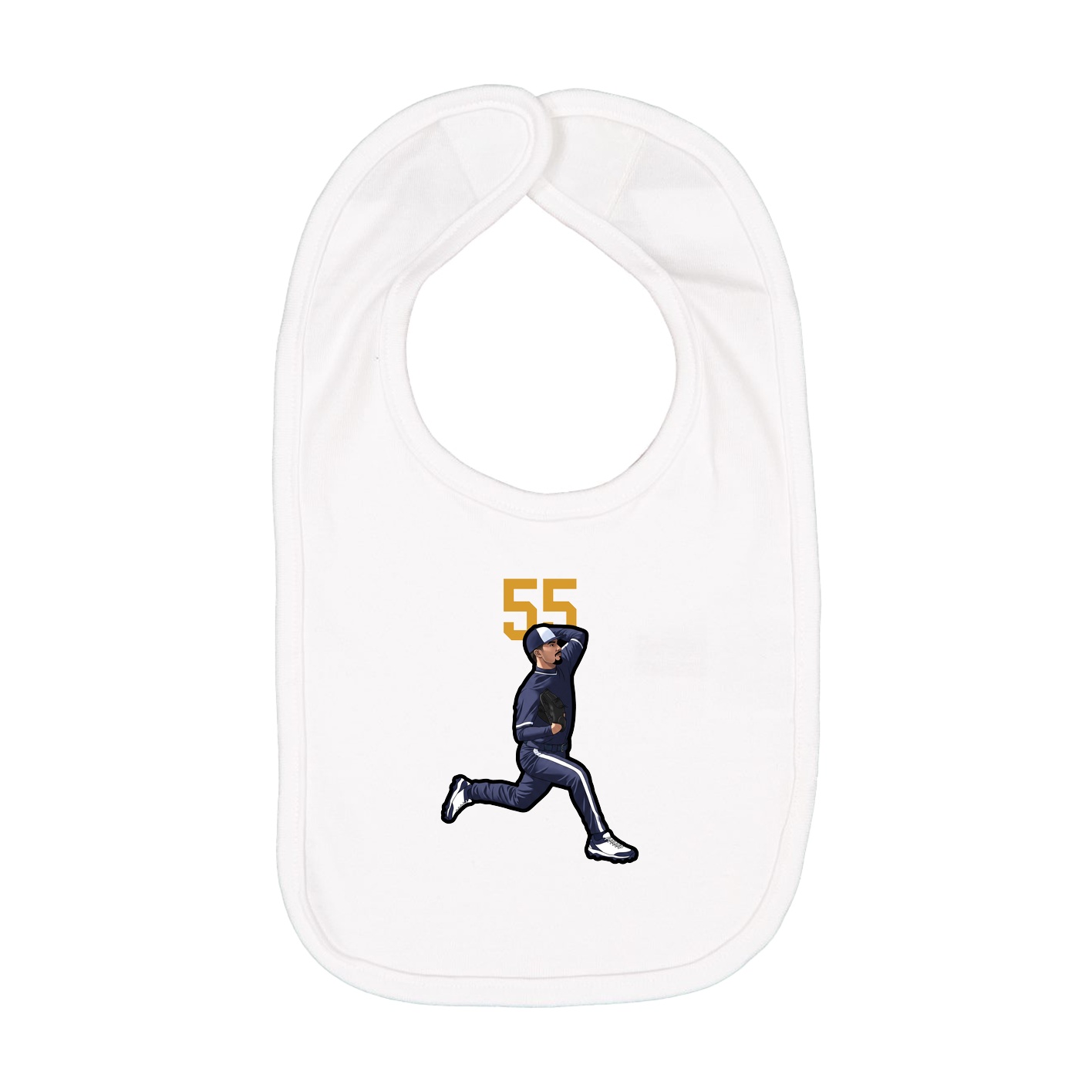 Infant Bib — Number Top in White