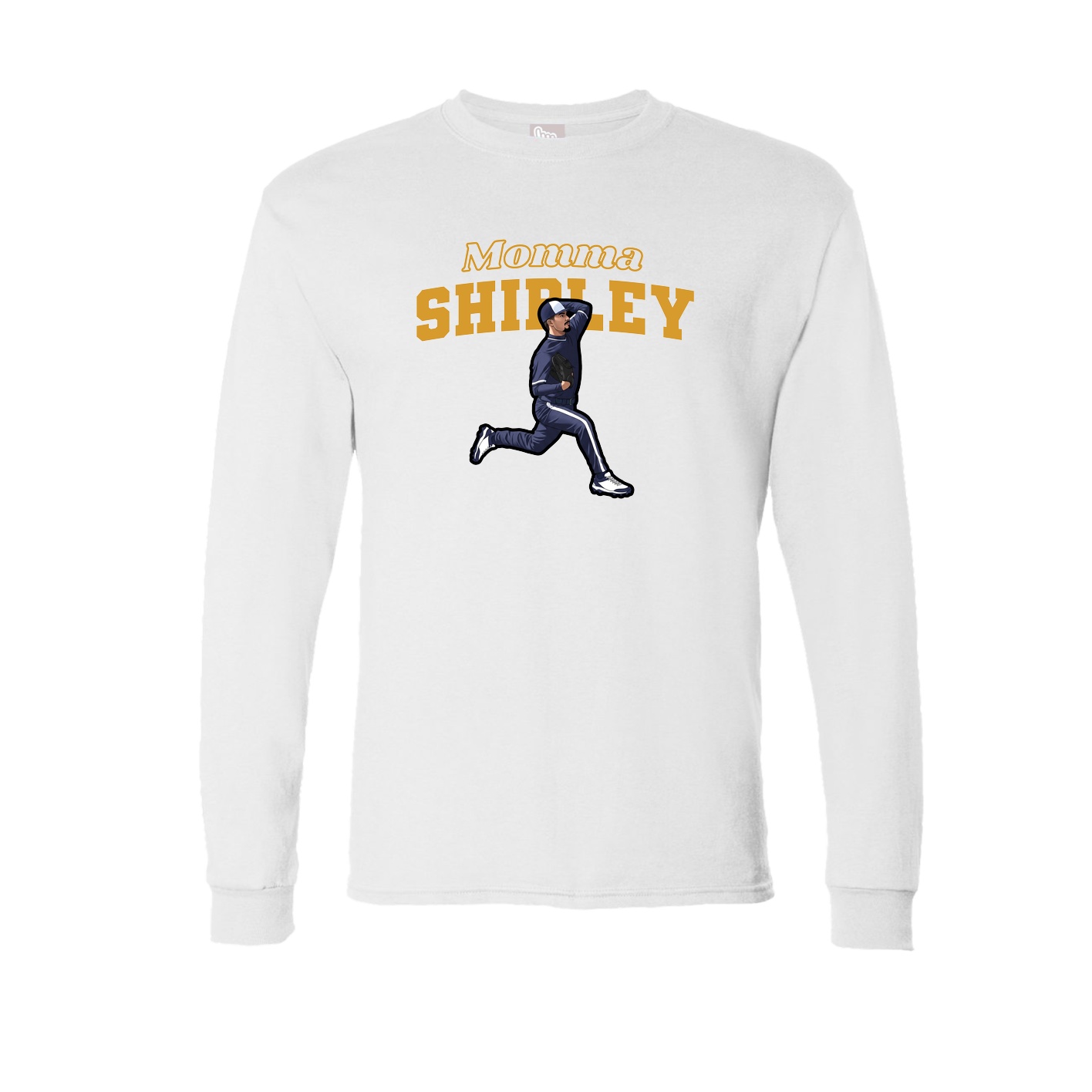 Long Sleeve Tee — Mothers Day Block in White