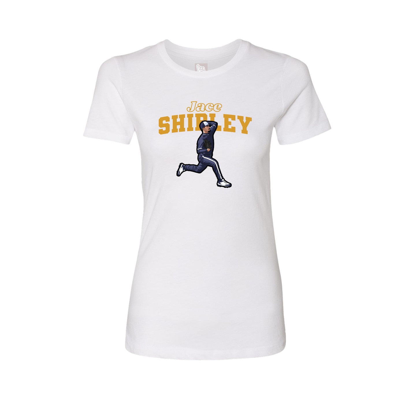 Womens Tee — Name Arch in White