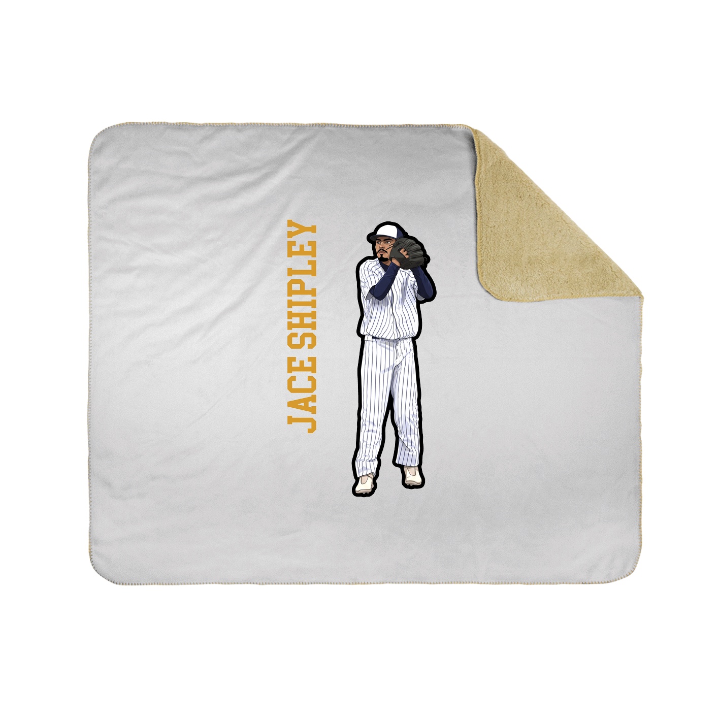 Throw Blanket — Name Vertical in White