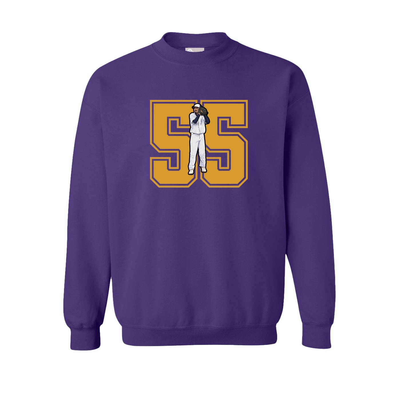 Fleece Crew — Number in Purple