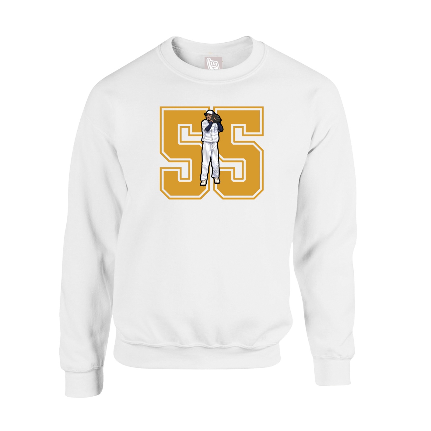 Fleece Crew — Number in White