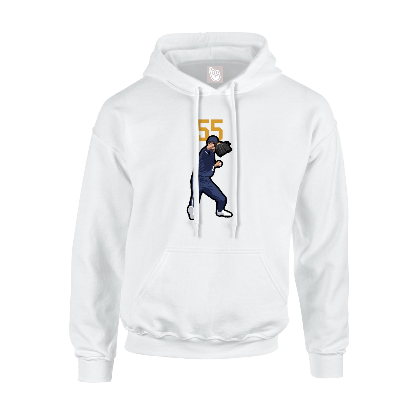 Youth Hoodie — Number Top in White