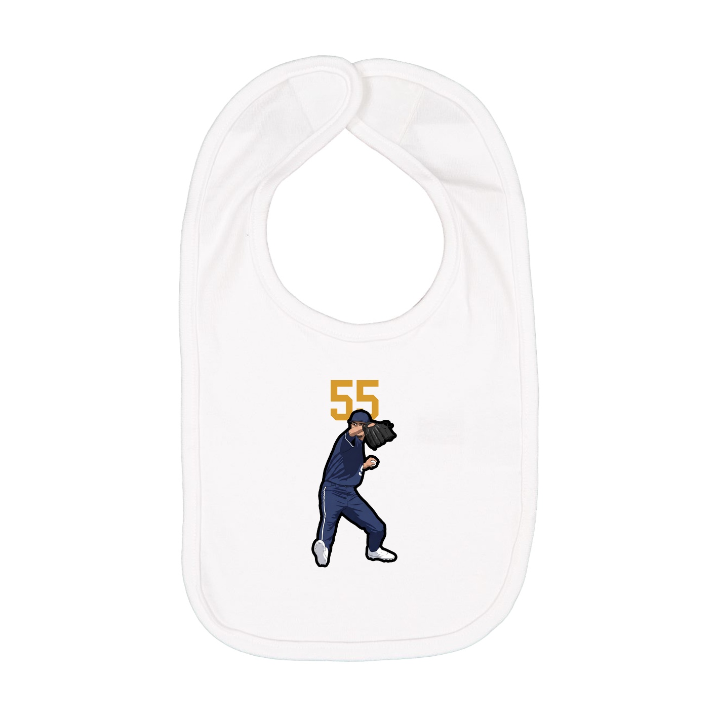 Infant Bib — Number Top in White