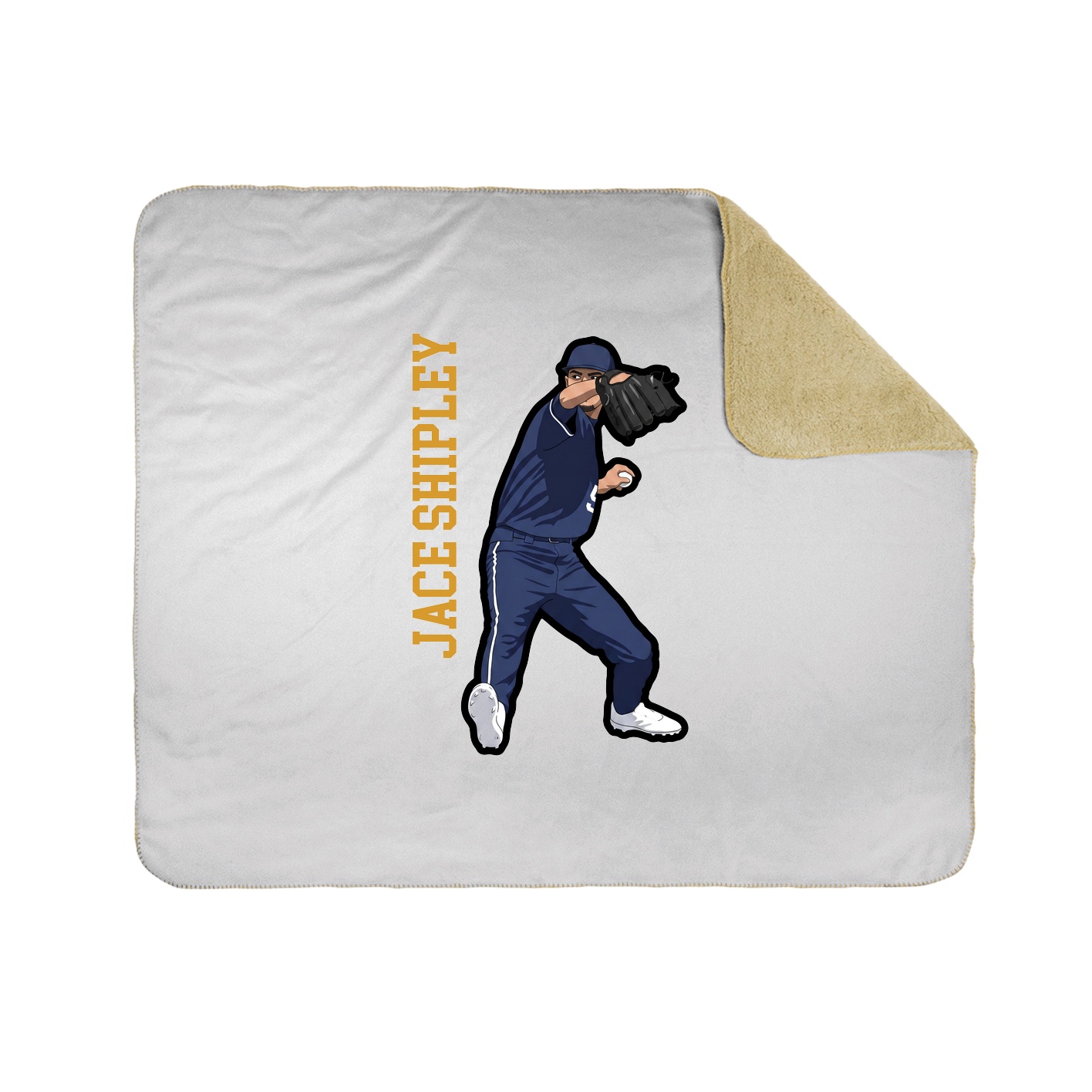 Throw Blanket — Name Vertical in White