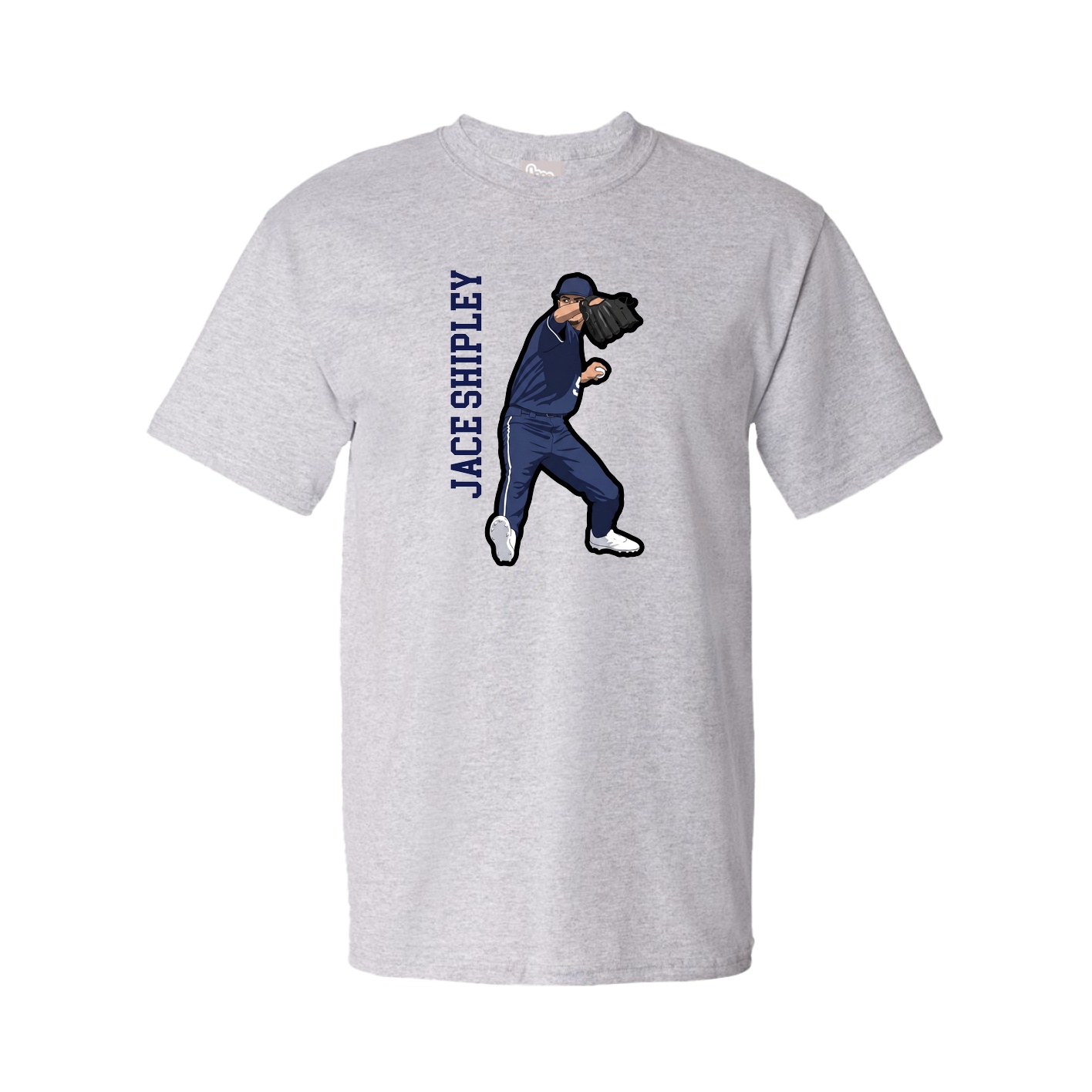 Youth Tee — Name Vertical in Grey