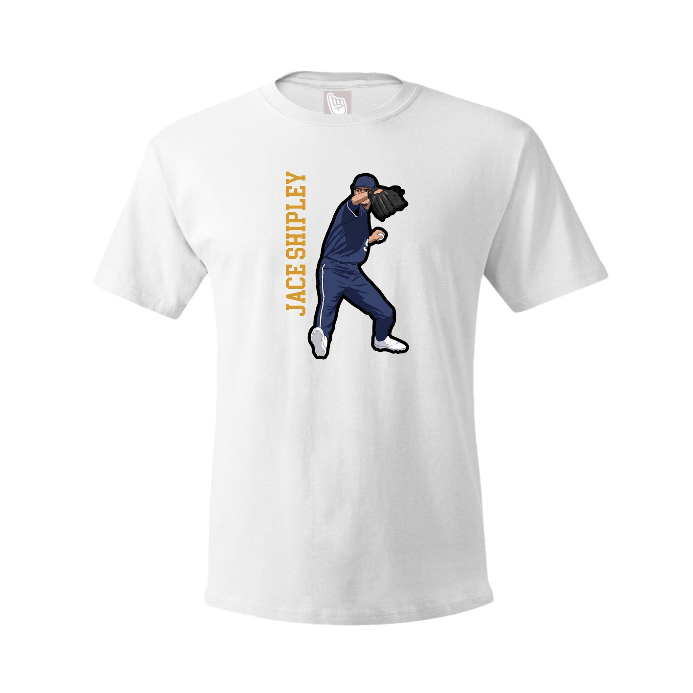 Youth Tee — Name Vertical in White