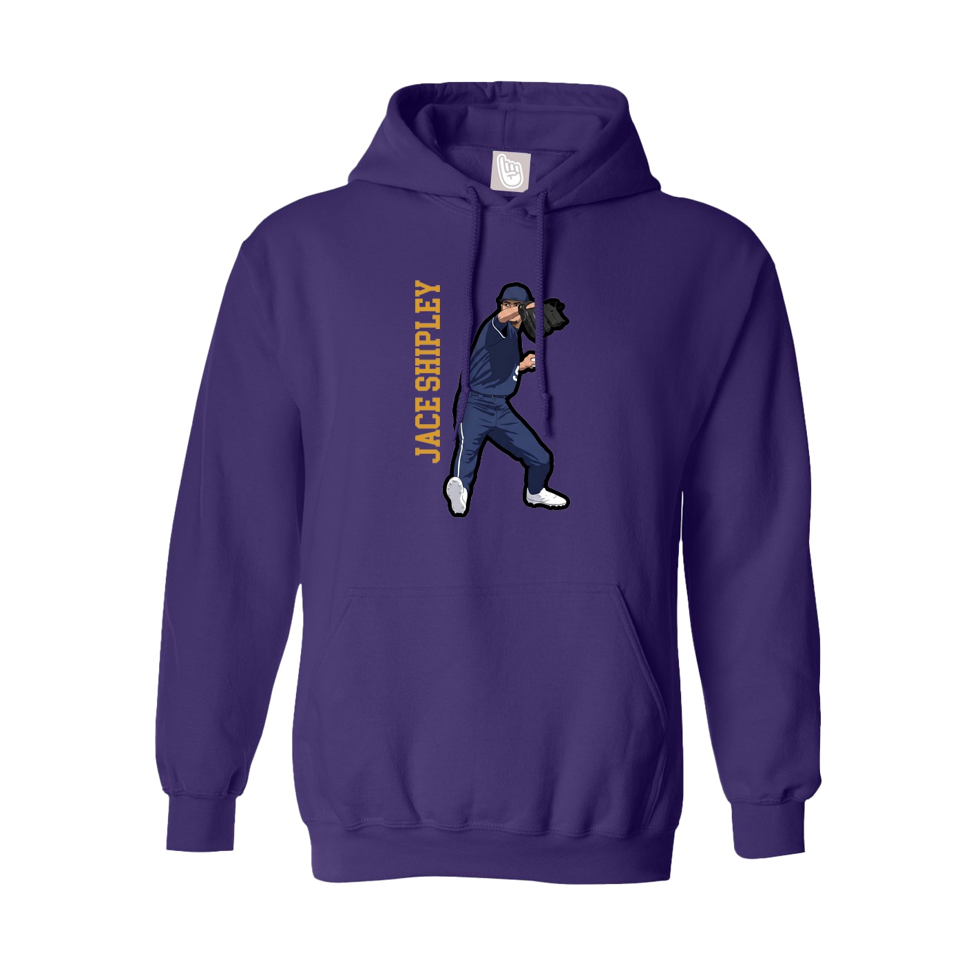 Hoodie — Name Vertical in Purple