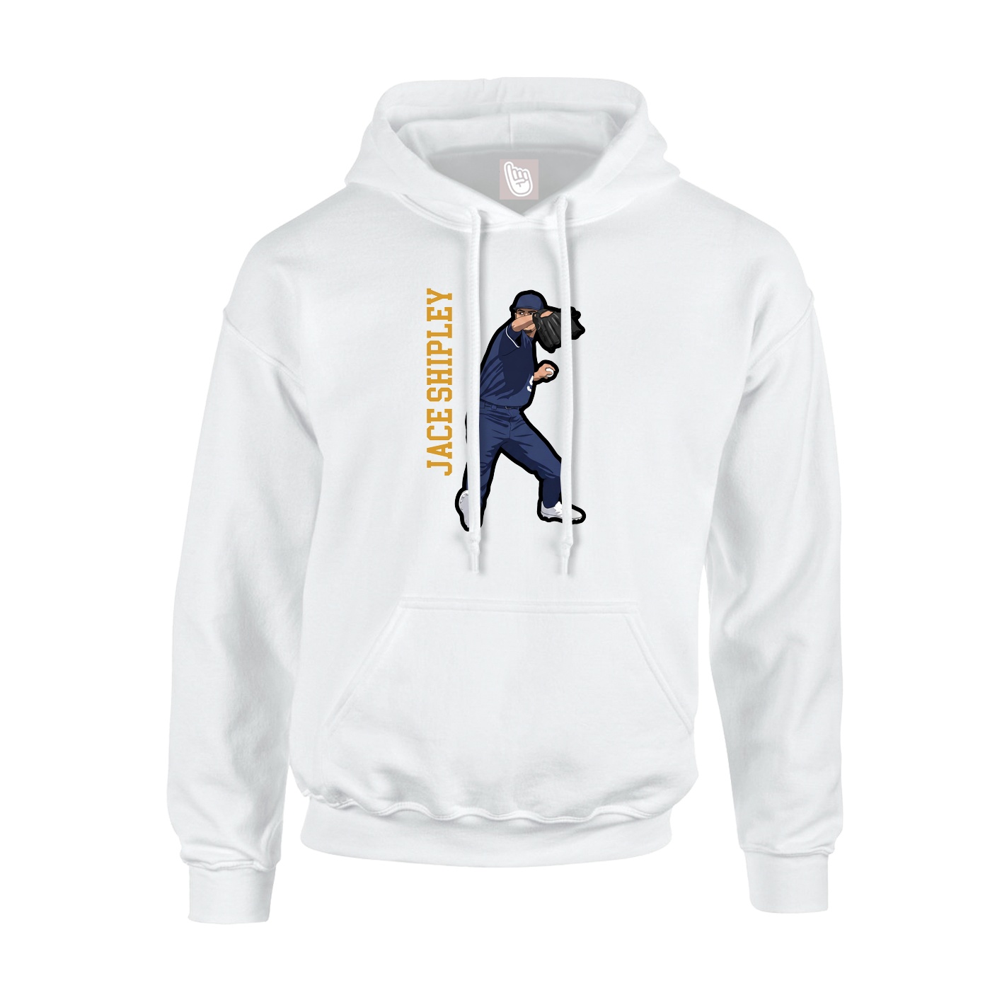 Hoodie — Name Vertical in White