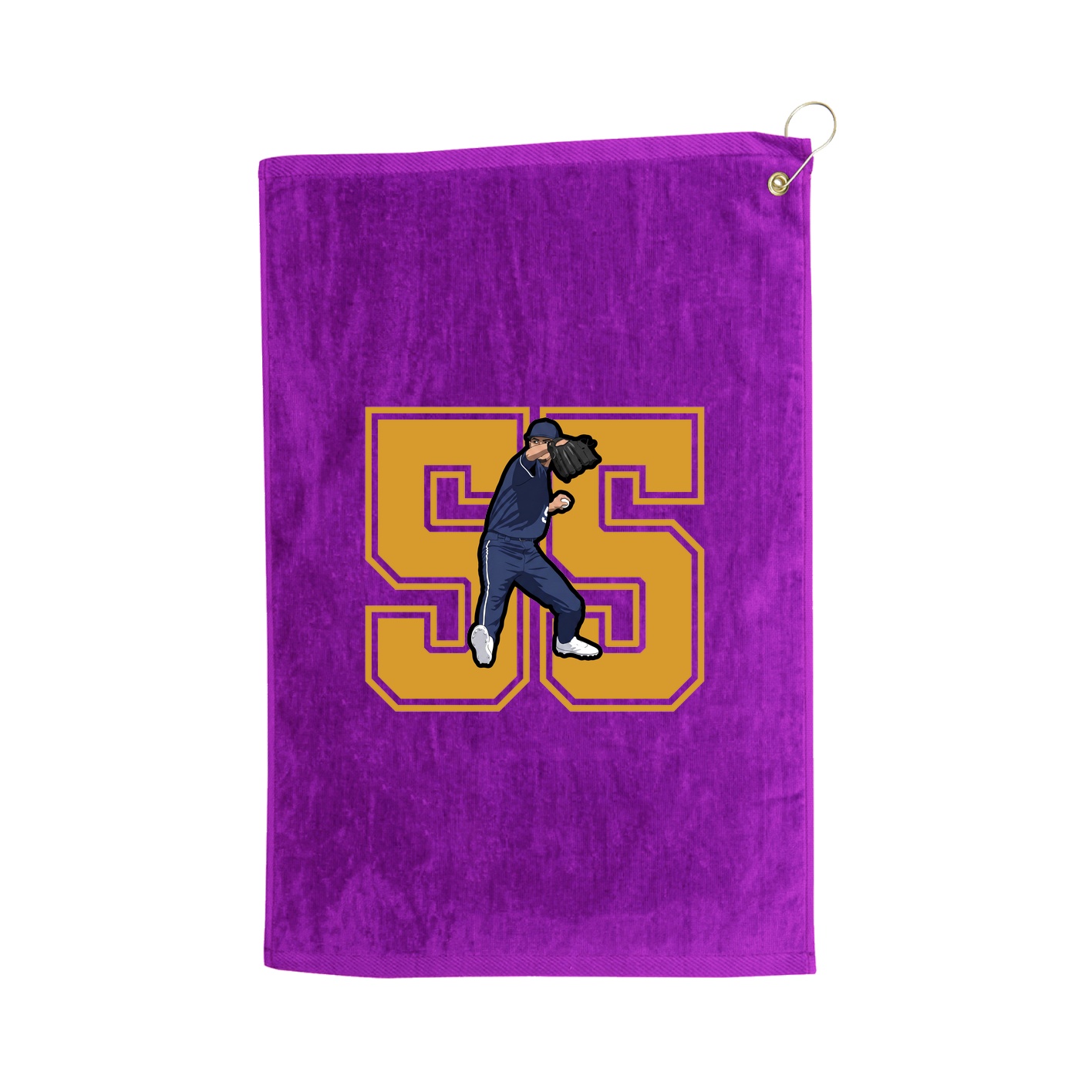 Golf Towel — Number in Purple