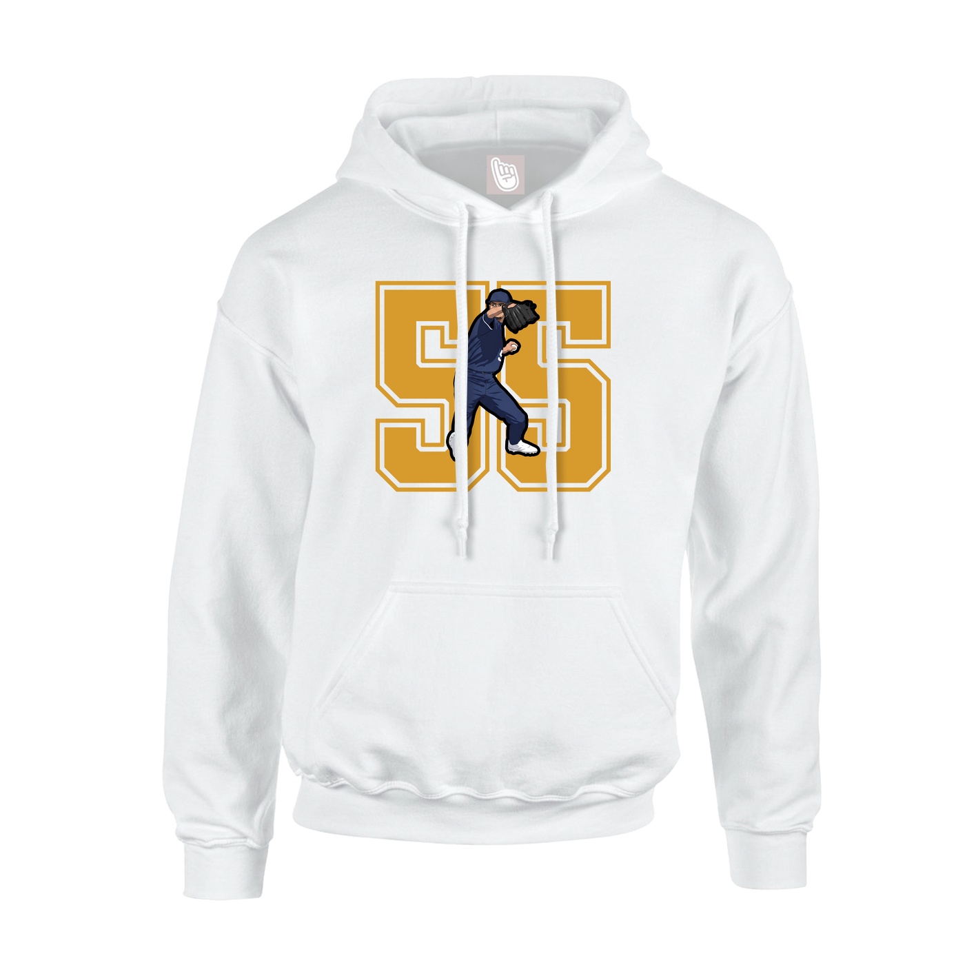 Youth Hoodie — Number in White