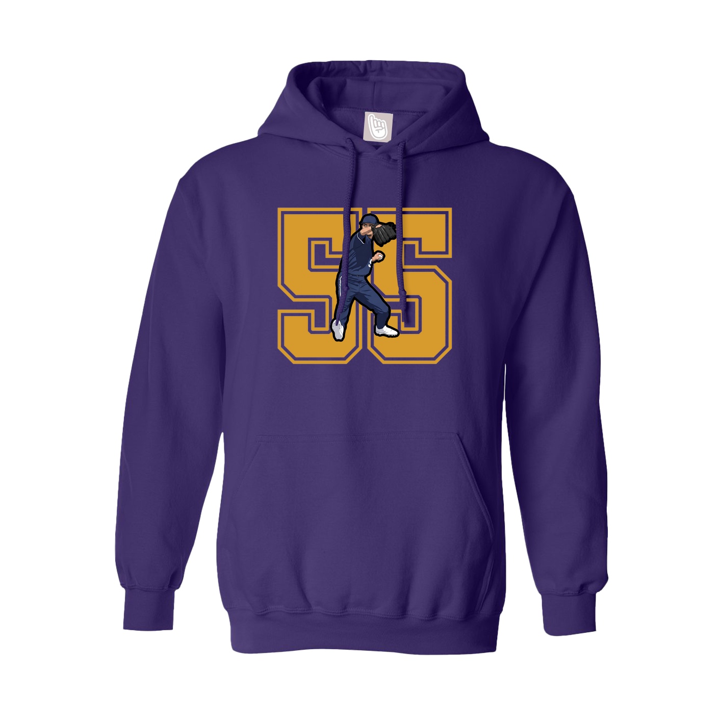 Youth Hoodie — Number in Purple