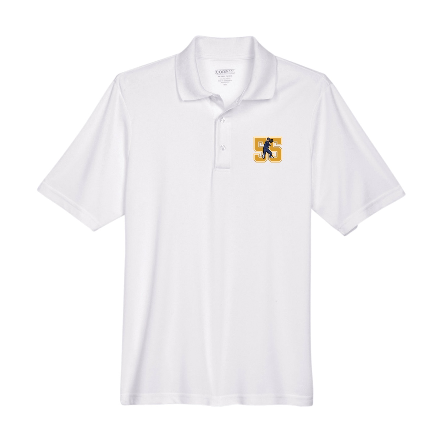 Performance Polo — Number in White