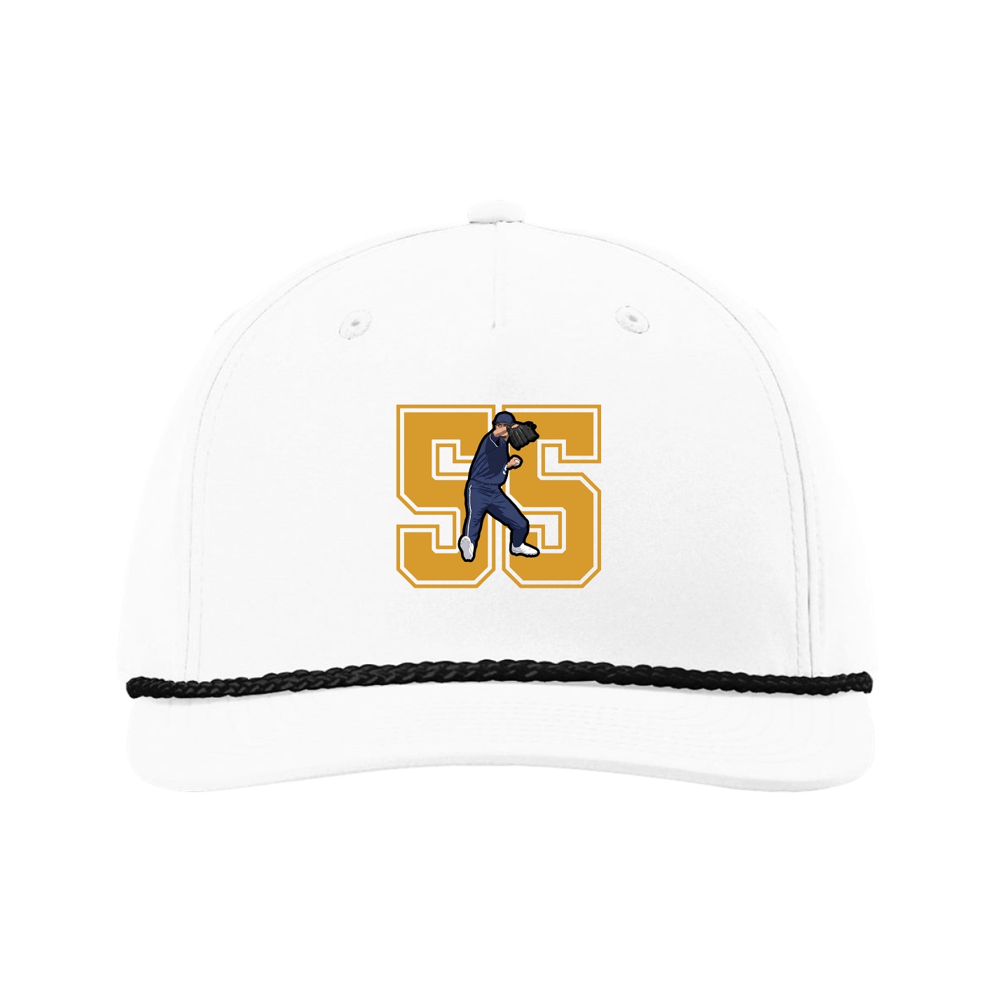 Five-Panel Classic Rope Cap — Number in White