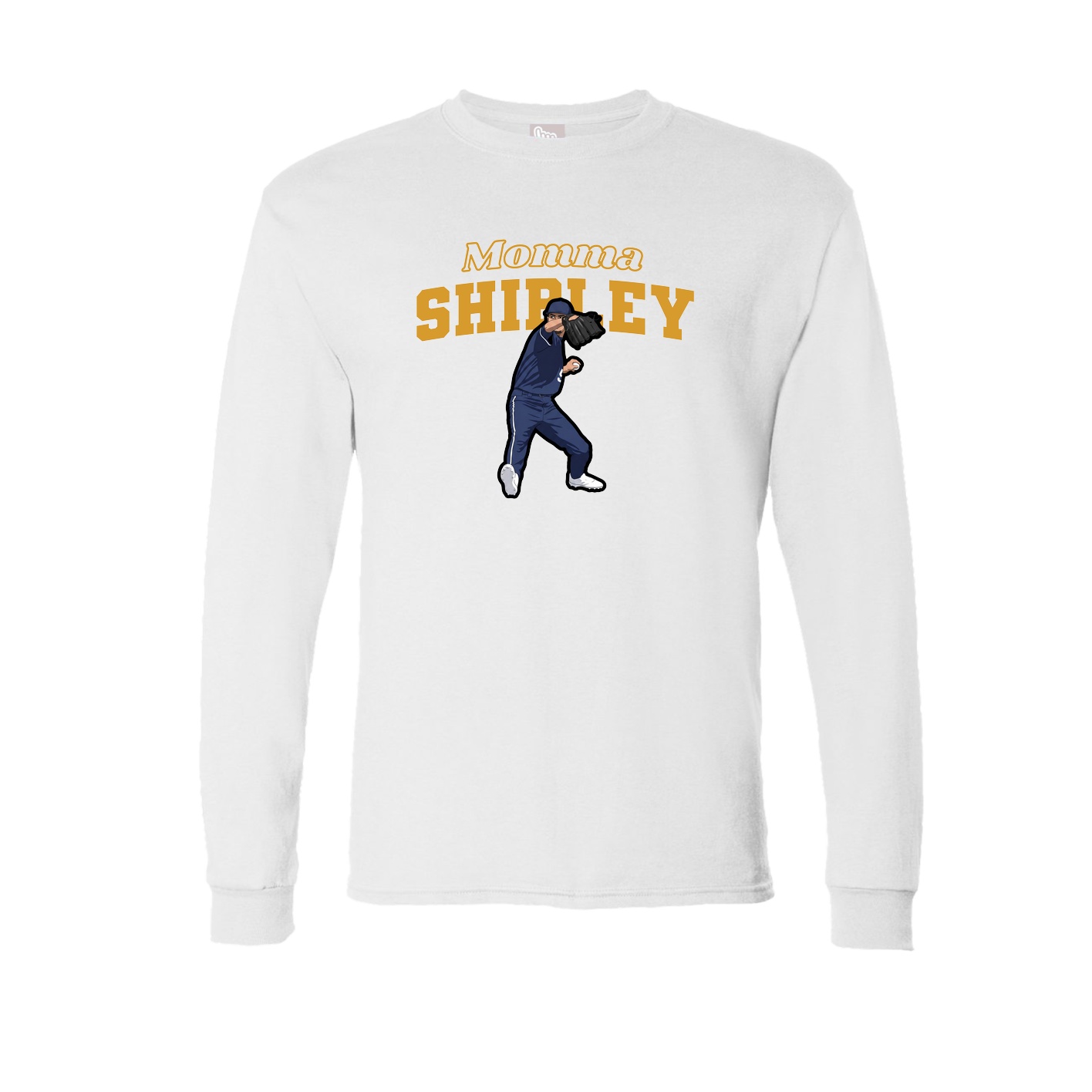 Long Sleeve Tee — Mothers Day Block in White