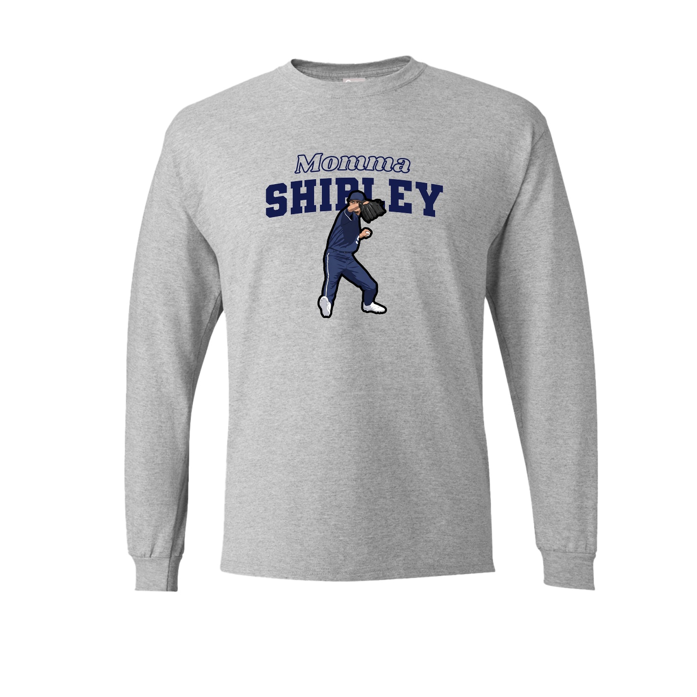 Long Sleeve Tee — Mothers Day Block in Grey