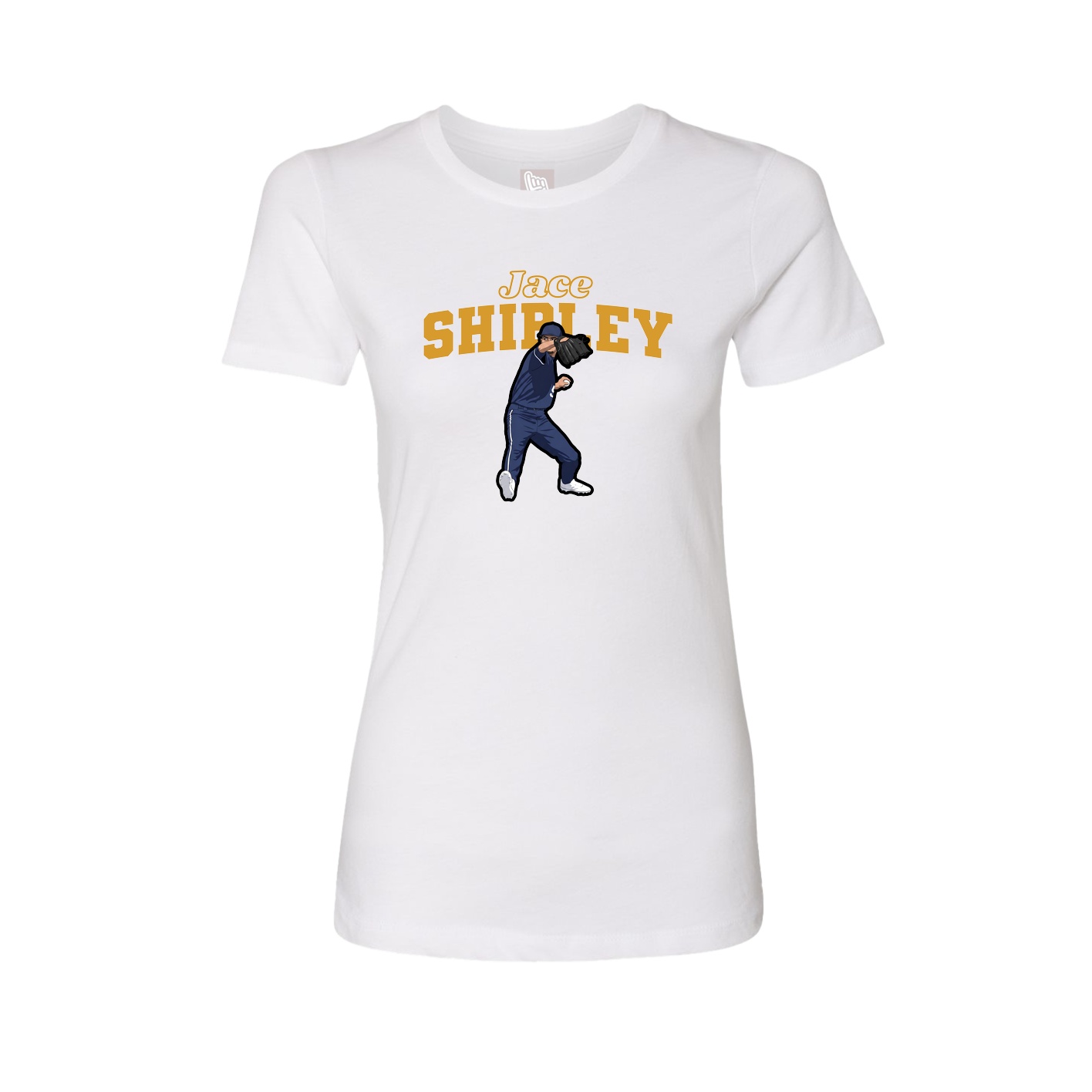 Womens Tee — Name Arch in White