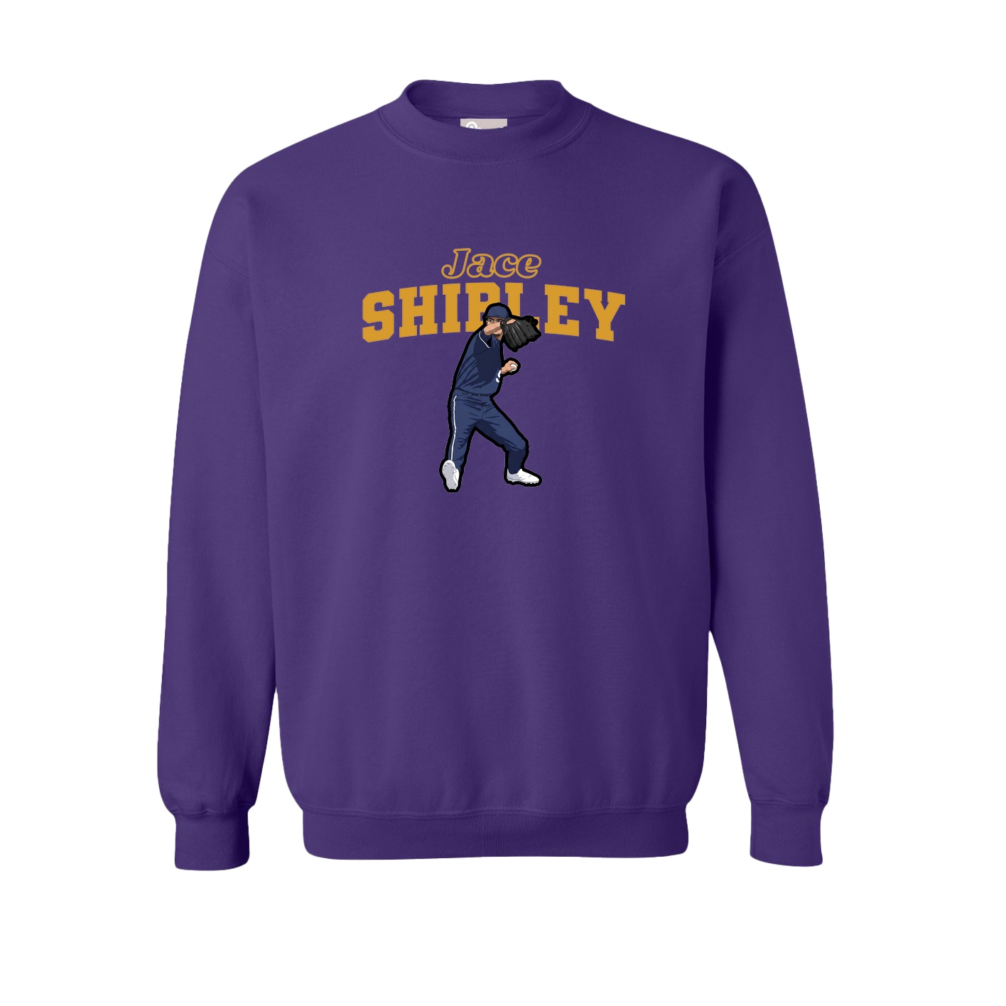 Fleece Crew — Name Arch in Purple