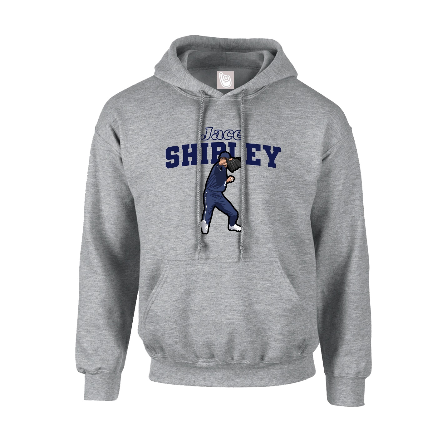 Youth Hoodie — Name Arch in Grey