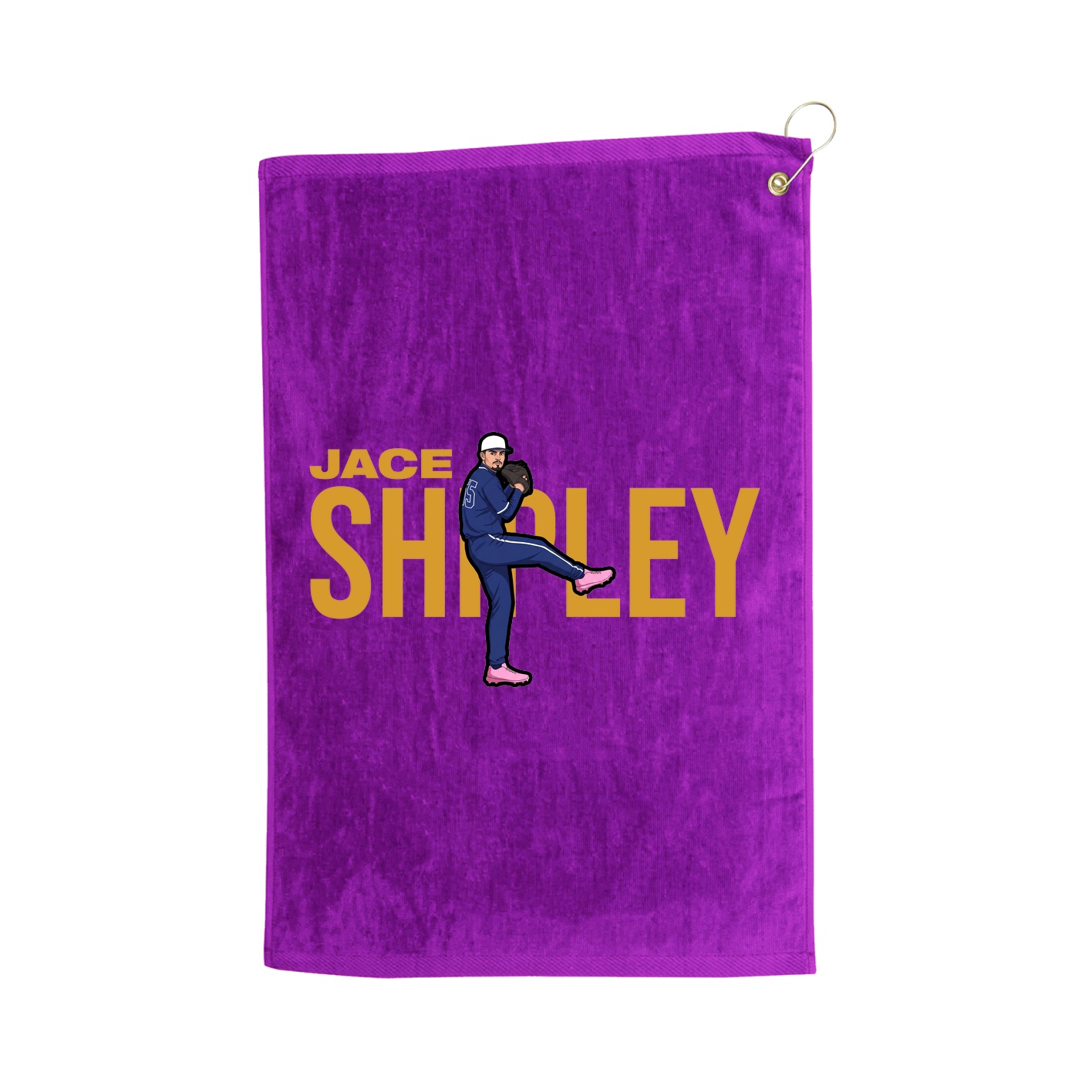Golf Towel — Player Name in Purple