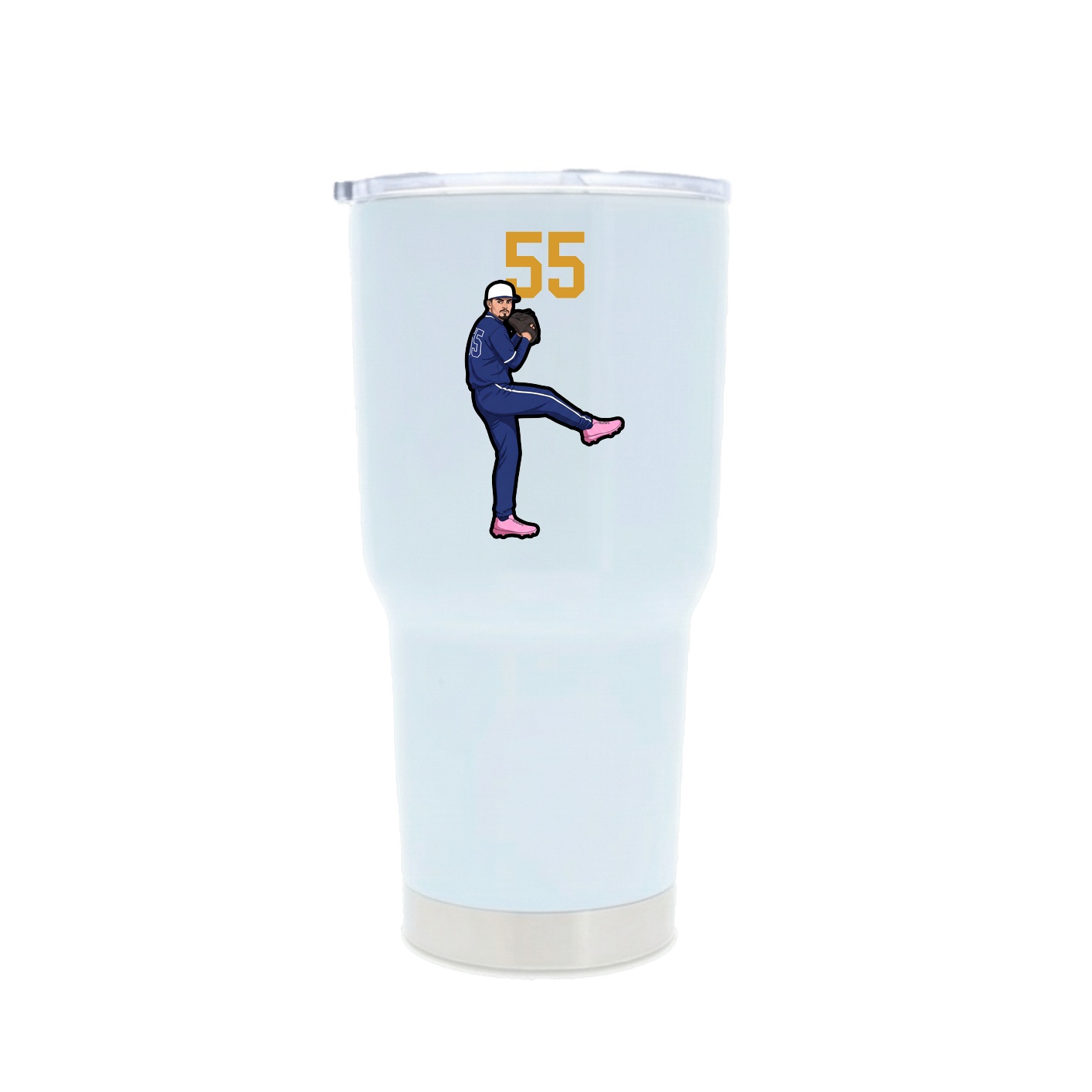 30oz Stainless Steel Tumbler — Number Top in White