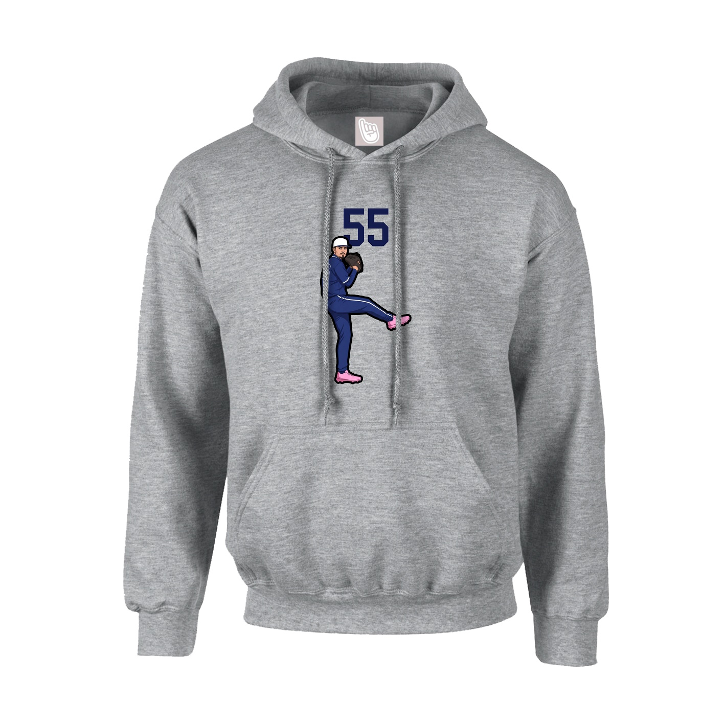 Youth Hoodie — Number Top in Grey