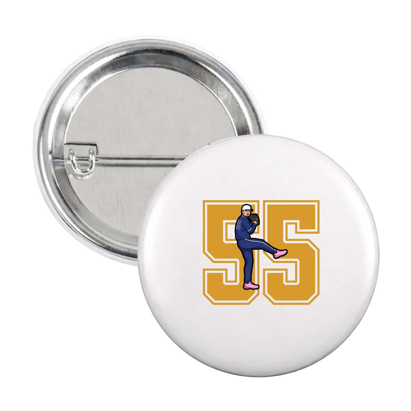 Game Day Button — Number in White