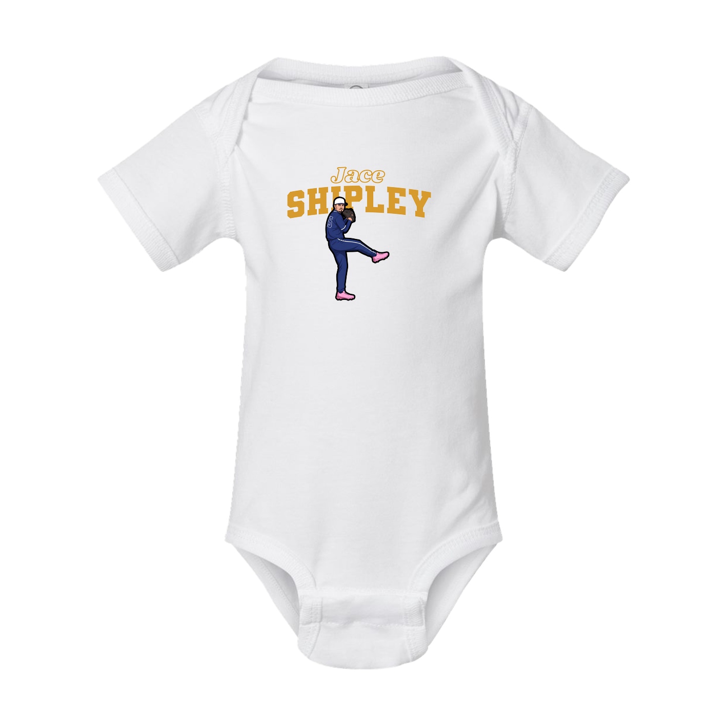 Baby Onesie — Name Arch in White