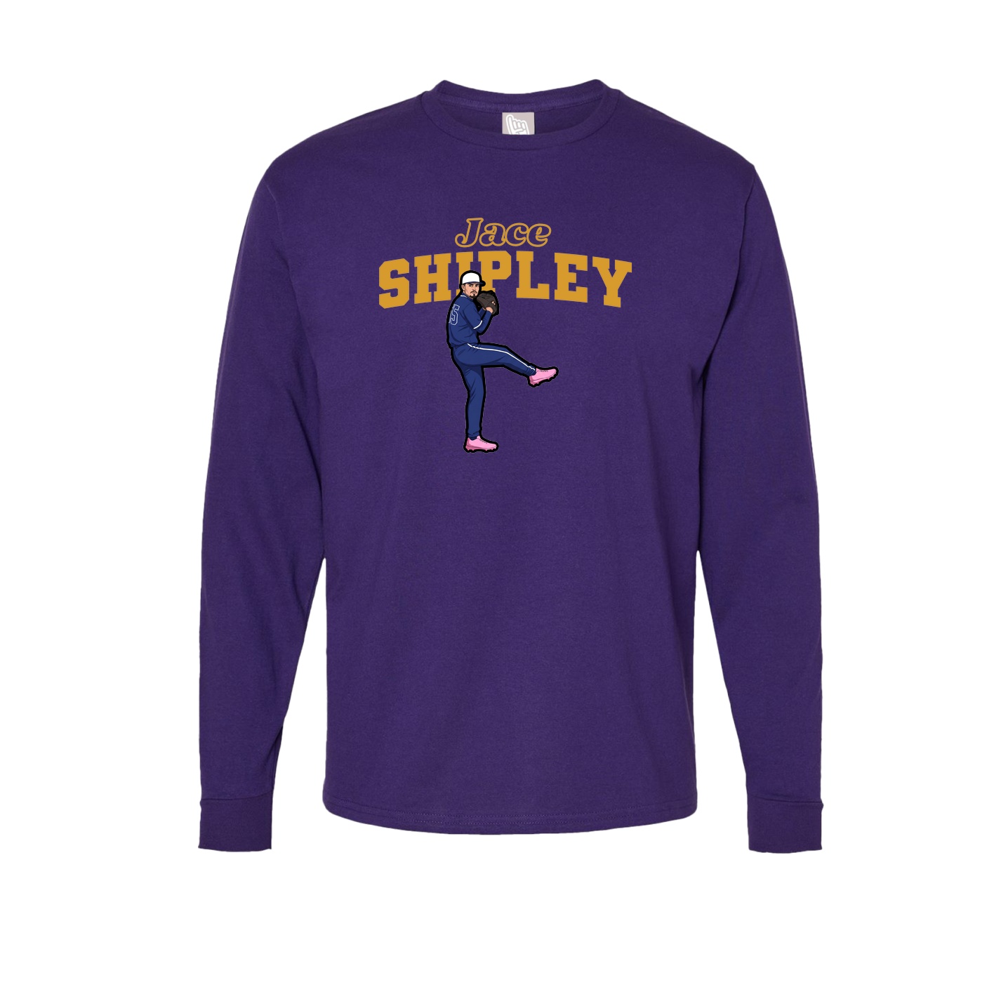 Long Sleeve Tee — Name Arch in Purple