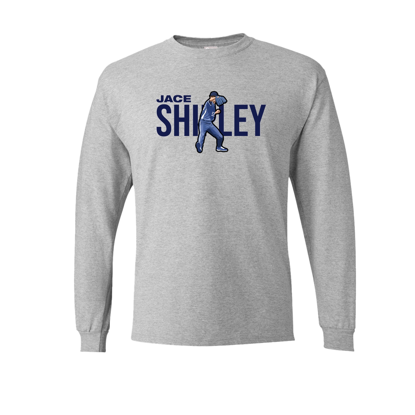 Long Sleeve Tee — Player Name in Grey